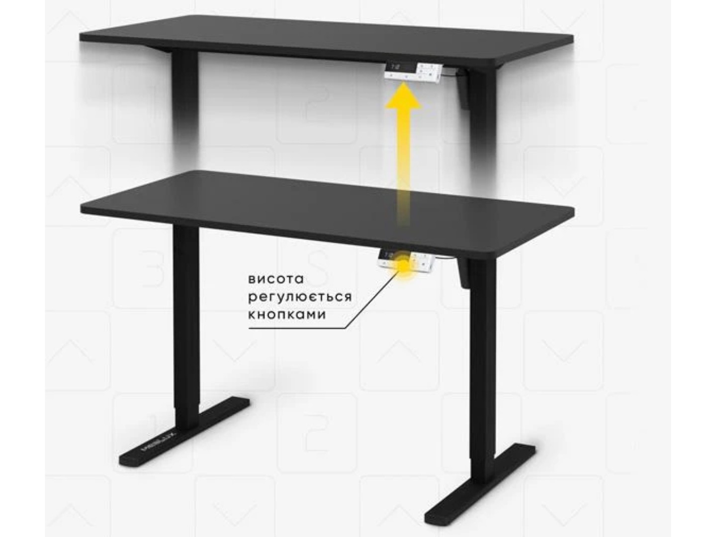 Стіл з електрорегулюванням висоти Mealux PowerDesk Lite Black (EVO-201 Lite B/B) — фото 7